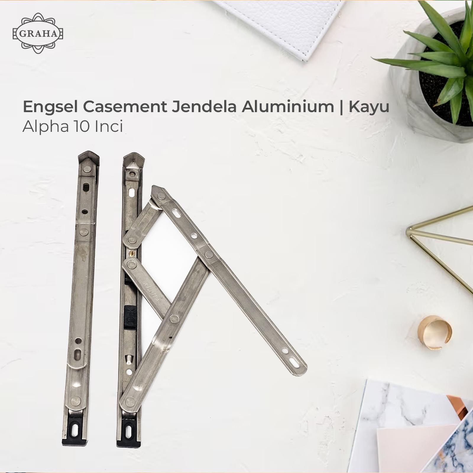 Engsel Casement Jendela Aluminium / Kayu Alpha 10 Inci