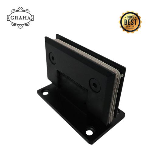Engsel Pintu Kaca Shower Hinge 41/100 Glass to Wall 90� Black Doff