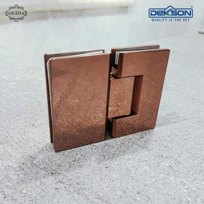 Engsel Pintu Kaca Shower Hinge Dekkson Glass to Glass 180� Rose Gold