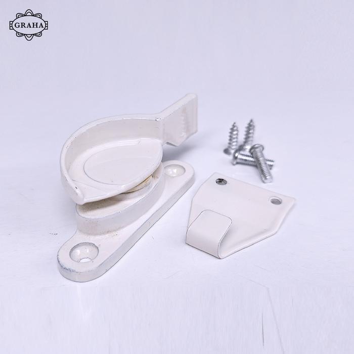 Grendel Kuping / Kunci Jendela Aluminium | Onasis 310 Putih White