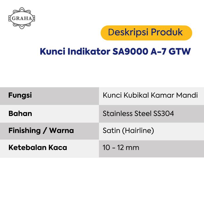 Kunci Grendel Indikator SA9000 A-7 GTW