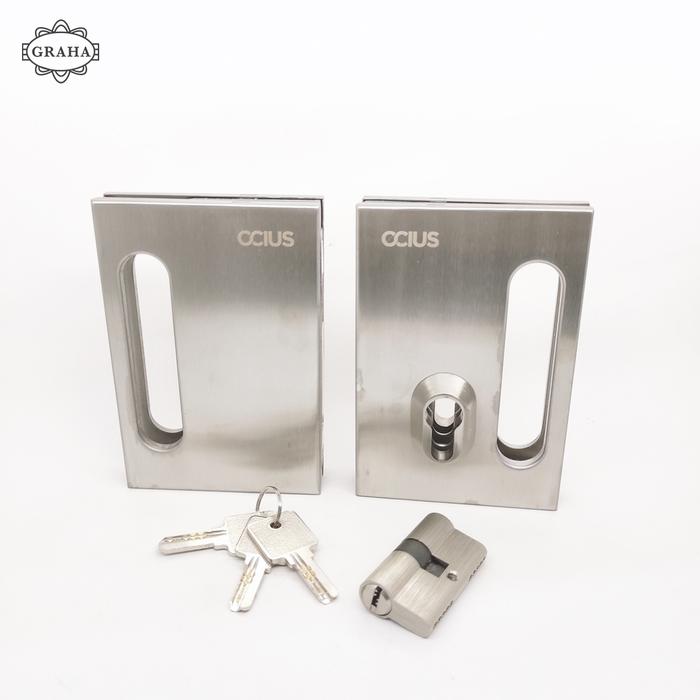 Kunci Grendel Kaca Sliding Ocius 195 Double