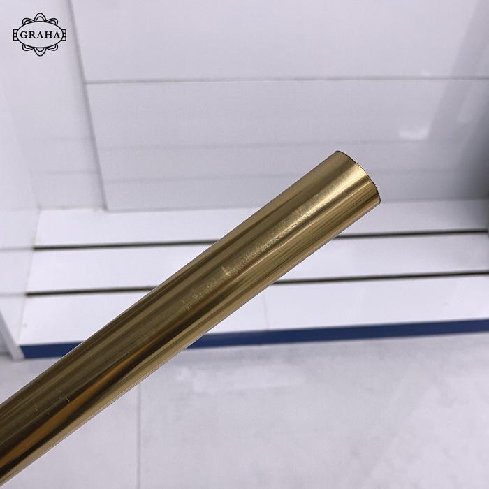 Pipa Bulat Stainless untuk Shower 3/4 Inci dan 1 Inci Chrome - Gold, 3m