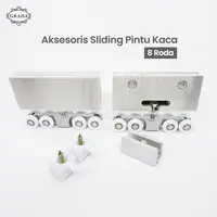 Aksesoris Sliding untuk Pintu Kaca 8 Roda