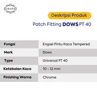 Engsel Patch Fitting Dows PT 40