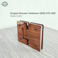 Engsel Pintu Kaca Shower Hinge Dekkson Glass to Glass 180� Rose Gold